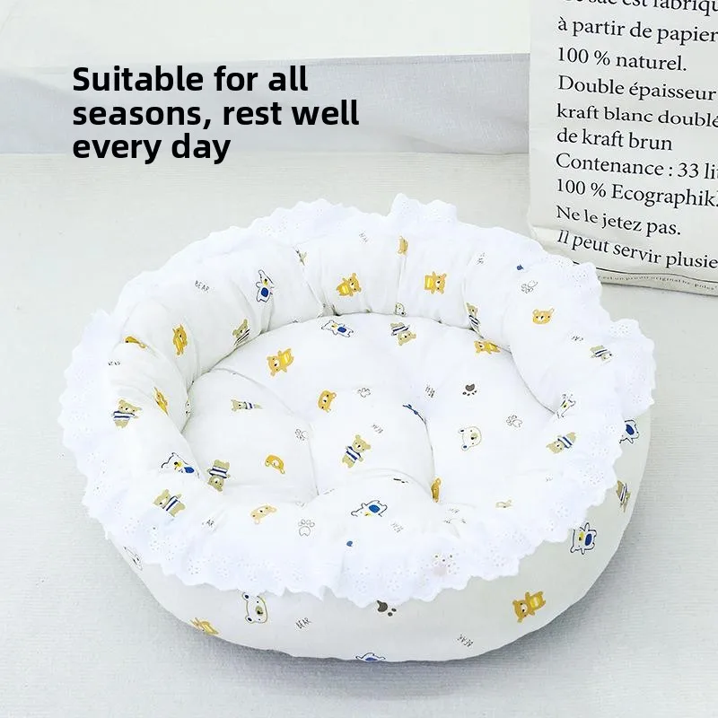 Thickened Warm Pet Nest All Season Universal for Medium Small Dogs Cats Warmth Pet Supplies Polyester Cotton Lace round Nest
Thickened Warm Pet Nest All Season Universal for Medium Small Dogs Cats Warmth Pet Supplies Polyester Cotton Lace round Nest