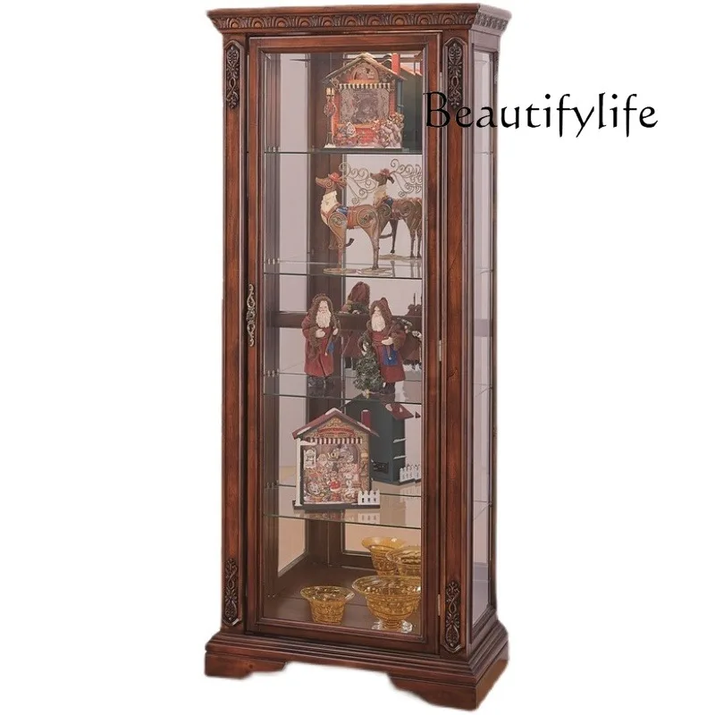 American solid wood single-door wine cabinet glass wall stand cabinet living room dining side cabinet locker
American solid wood single-door wine cabinet glass wall stand cabinet living room dining side cabinet locker