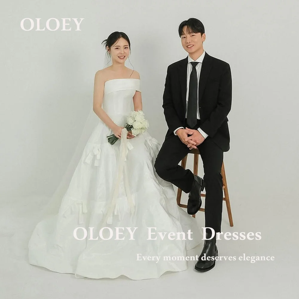 OLOEY Elegant Strapless A Line Wedding Dresses Korea Photo Shoot Pleats Bows Taffeta Bridal Gowns with Bolero Corset Customized
OLOEY Elegant Strapless A Line Wedding Dresses Korea Photo Shoot Pleats Bows Taffeta Bridal Gowns with Bolero Corset Customized