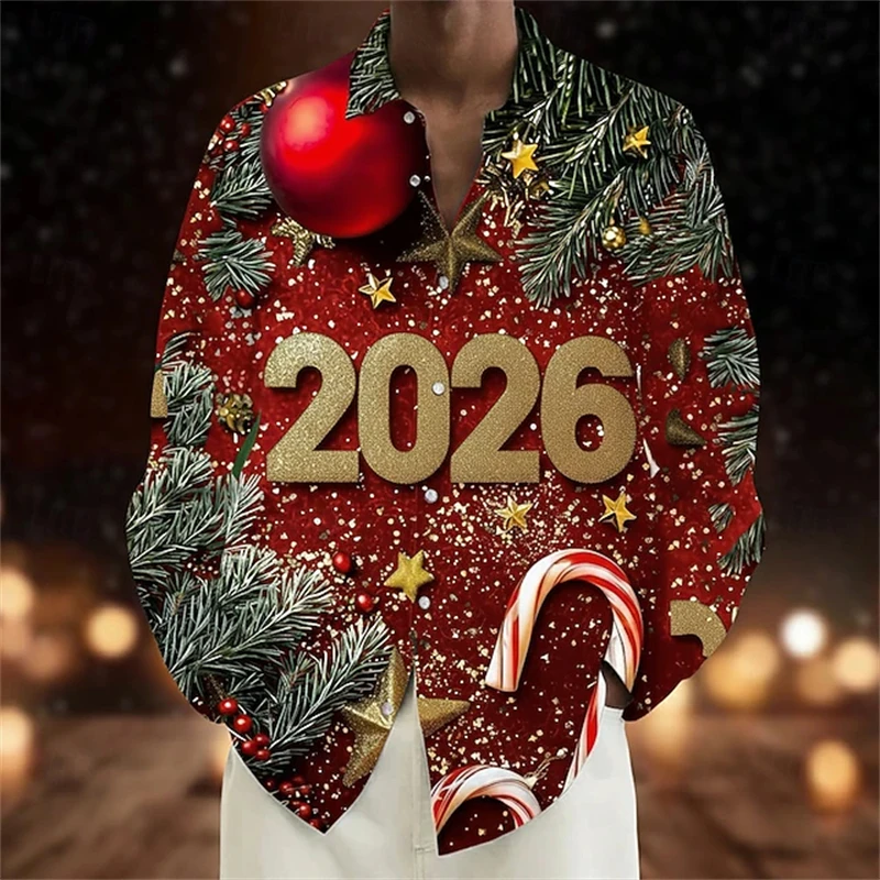 2026 Новогодняя рубашка для вечеринки, мужская рубашка с длинными рукавами с Новым годом, топ с длинными рукавами с 3D принтом, повседневная рождественская мужская рубашка
2026 Новогодняя рубашка для вечеринки, мужская рубашка с длинными рукавами с Новым годом, топ с длинными рукавами с 3D принтом, повседневная рождественская мужская рубашка