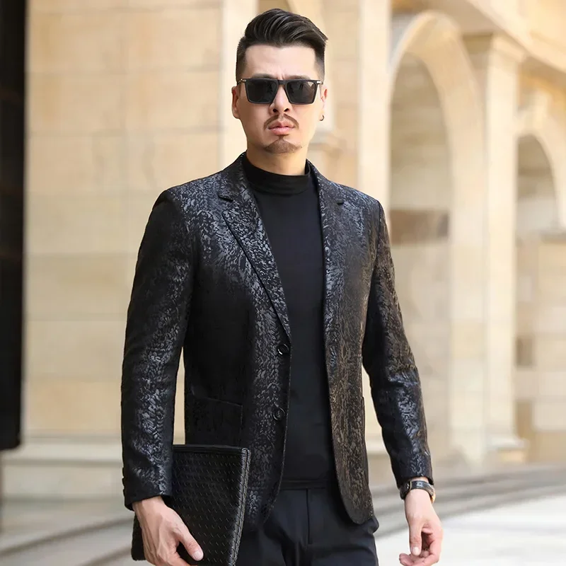 2023 Genuine Leather Suit Men's Suit Pattern Slim Fit Middle Youth Leather Jacket Short Leather Suit Coat
2023 Genuine Leather Suit Men's Suit Pattern Slim Fit Middle Youth Leather Jacket Short Leather Suit Coat