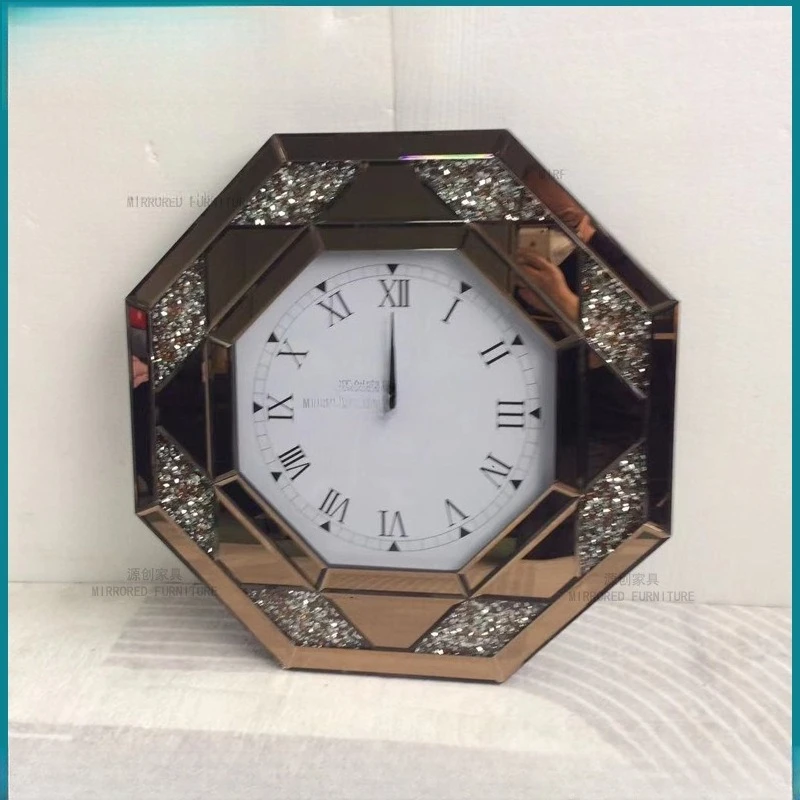 Octagon wall clock living room wall glass clock factory direct sales mirror light luxury wall crystal decoration retro
Octagon wall clock living room wall glass clock factory direct sales mirror light luxury wall crystal decoration retro