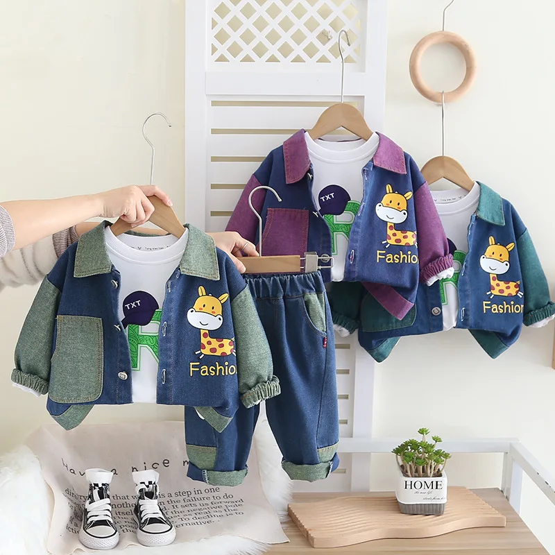 3-piece Children Clothes Spring Autumn 2025 Stylish Suits Girls Cartoon Pattern Long Sleeve Jeans Boys Casual Denim Jackets Set
3-piece Children Clothes Spring Autumn 2025 Stylish Suits Girls Cartoon Pattern Long Sleeve Jeans Boys Casual Denim Jackets Set