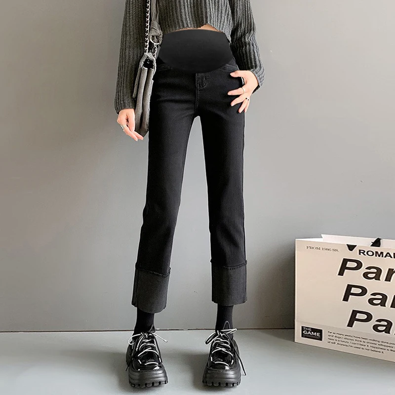 Maternity Elastic Belly Support Denim Pants Cigarette Straight-leg Patchwork Cropped Jeans for Spring Fall Slim Trendy Pregnancy
Maternity Elastic Belly Support Denim Pants Cigarette Straight-leg Patchwork Cropped Jeans for Spring Fall Slim Trendy Pregnancy