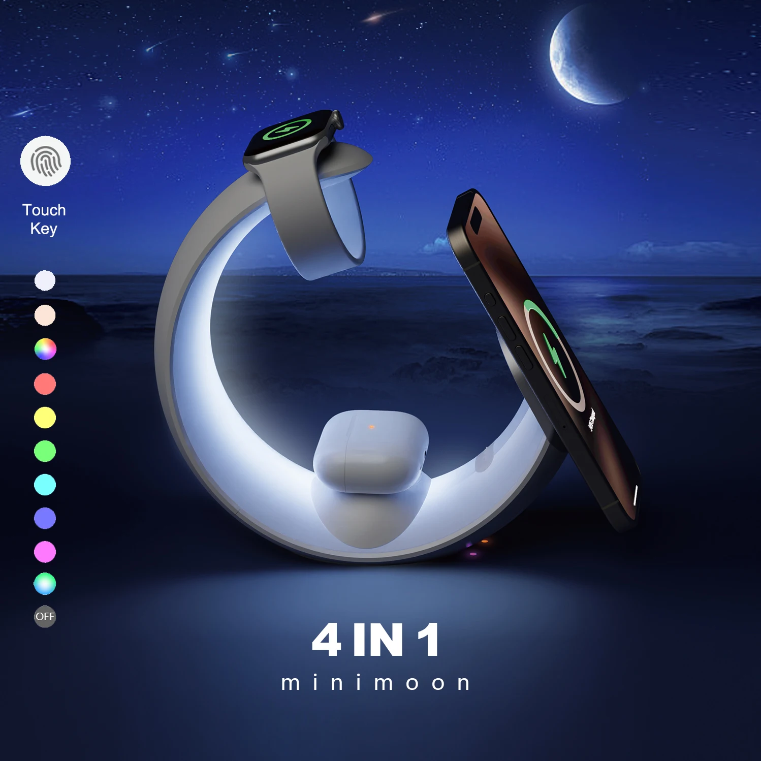 MagSafe Беспроводное зарядное устройство airpods Apple Watch Moon держатель для телефона ночник RGB спальня офис дом для iPhone Samsung iWatch
MagSafe Беспроводное зарядное устройство airpods Apple Watch Moon держатель для телефона ночник RGB спальня офис дом для iPhone Samsung iWatch