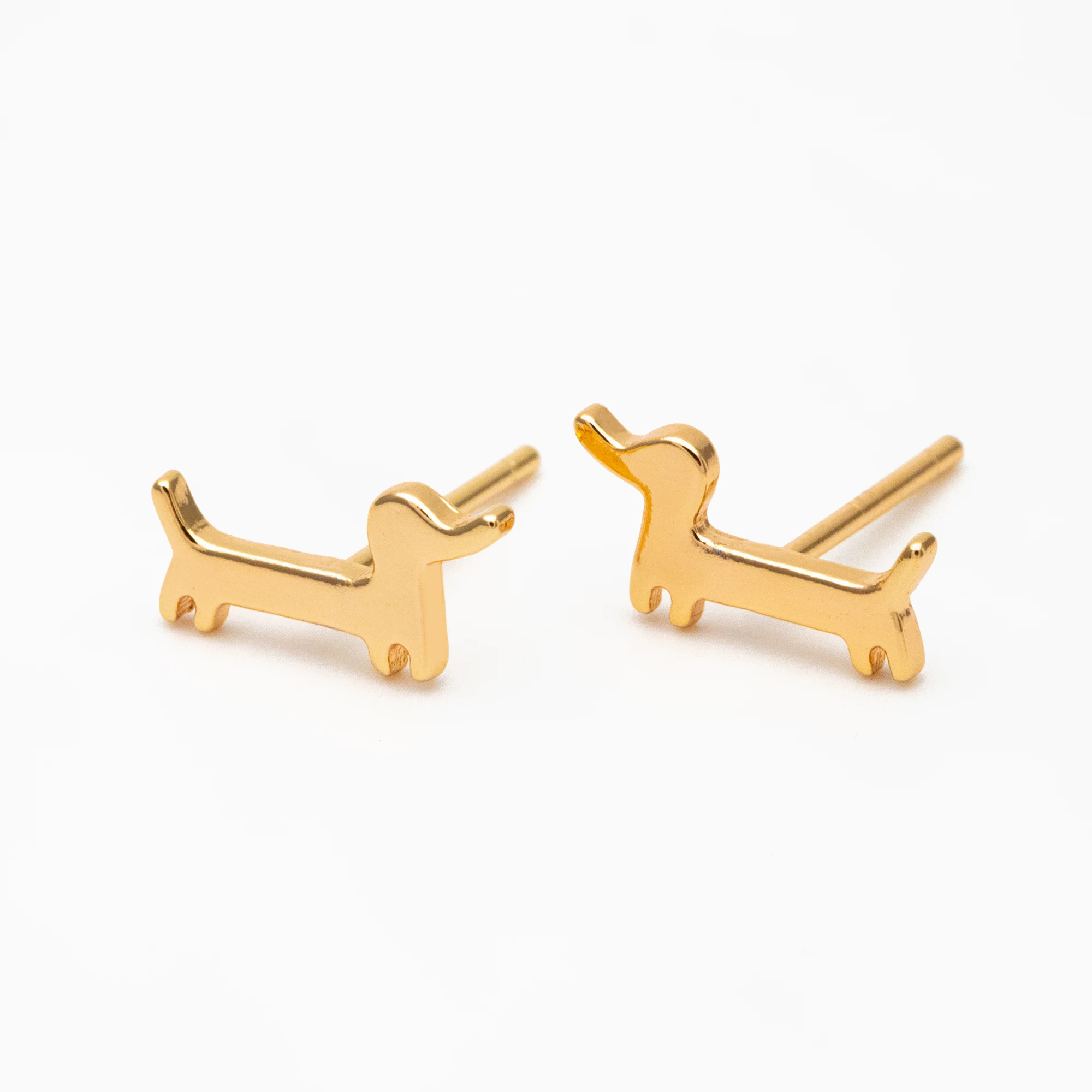 10pcs Gold Dachshund Earrings, Gold Plated Brass, Sausage Dog Stud Earrings (GB-4108)
10pcs Gold Dachshund Earrings, Gold Plated Brass, Sausage Dog Stud Earrings (GB-4108)