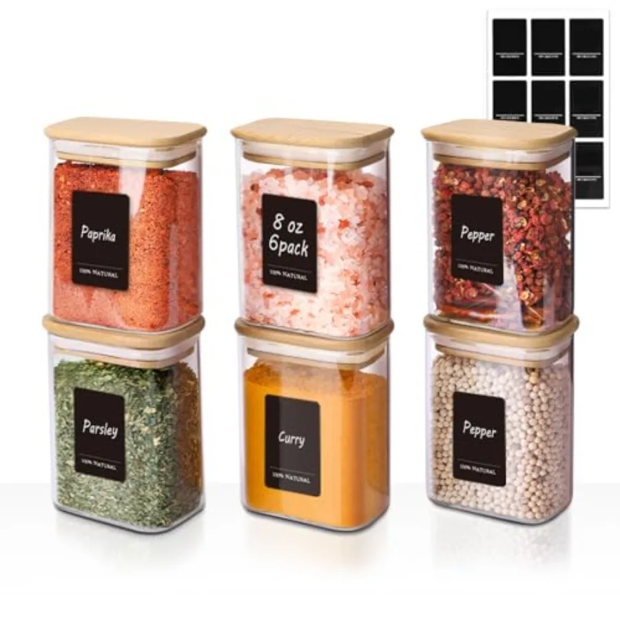Spice Jars with Label 8 oz Small Glass Jars with Lids 6 Pcs Seasoning Containers Rectangle Glass Containers with Lids Empty Sea
Spice Jars with Label 8 oz Small Glass Jars with Lids 6 Pcs Seasoning Containers Rectangle Glass Containers with Lids Empty Sea