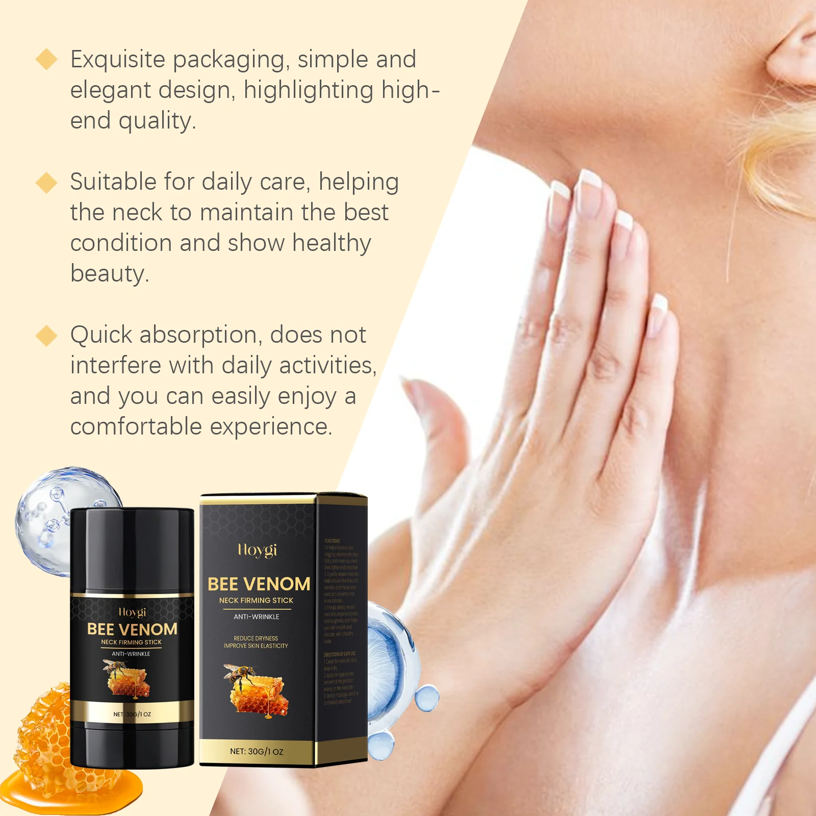 Bee Venom Neck Firming Stick Removes Fine Lines Anti-aging Deeply Nourishes Improves Dryness Roughness Firms Brightens Skin Care
Bee Venom Neck Firming Stick Removes Fine Lines Anti-aging Deeply Nourishes Improves Dryness Roughness Firms Brightens Skin Care