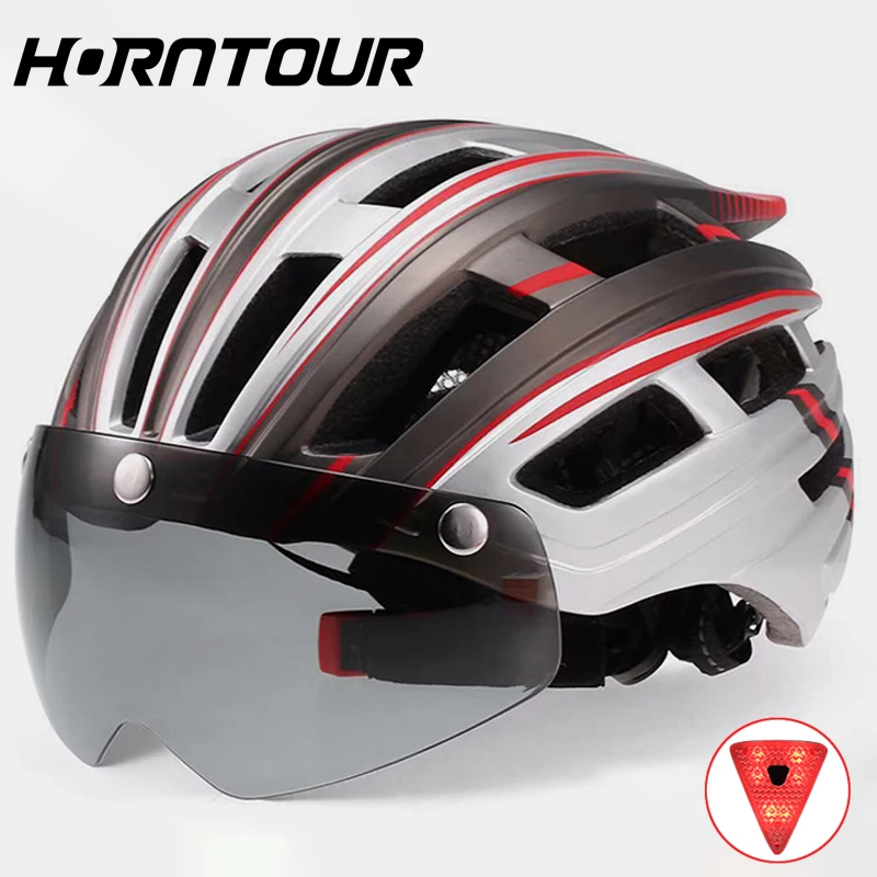 Bicycle Helmet With Goggles Lens Eye Protection Cycling Helmet Safety Tail Lights MTB Road Bike Helmet Adult casco bicicleta mtb
Bicycle Helmet With Goggles Lens Eye Protection Cycling Helmet Safety Tail Lights MTB Road Bike Helmet Adult casco bicicleta mtb