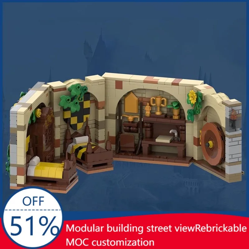 617PCS Famous Building Movies Hufflepuff Dorm Room Scene MOC Model Build Blocks DIY Assembly Puzzle Educational Birthday Gifts
617PCS Famous Building Movies Hufflepuff Dorm Room Scene MOC Model Build Blocks DIY Assembly Puzzle Educational Birthday Gifts