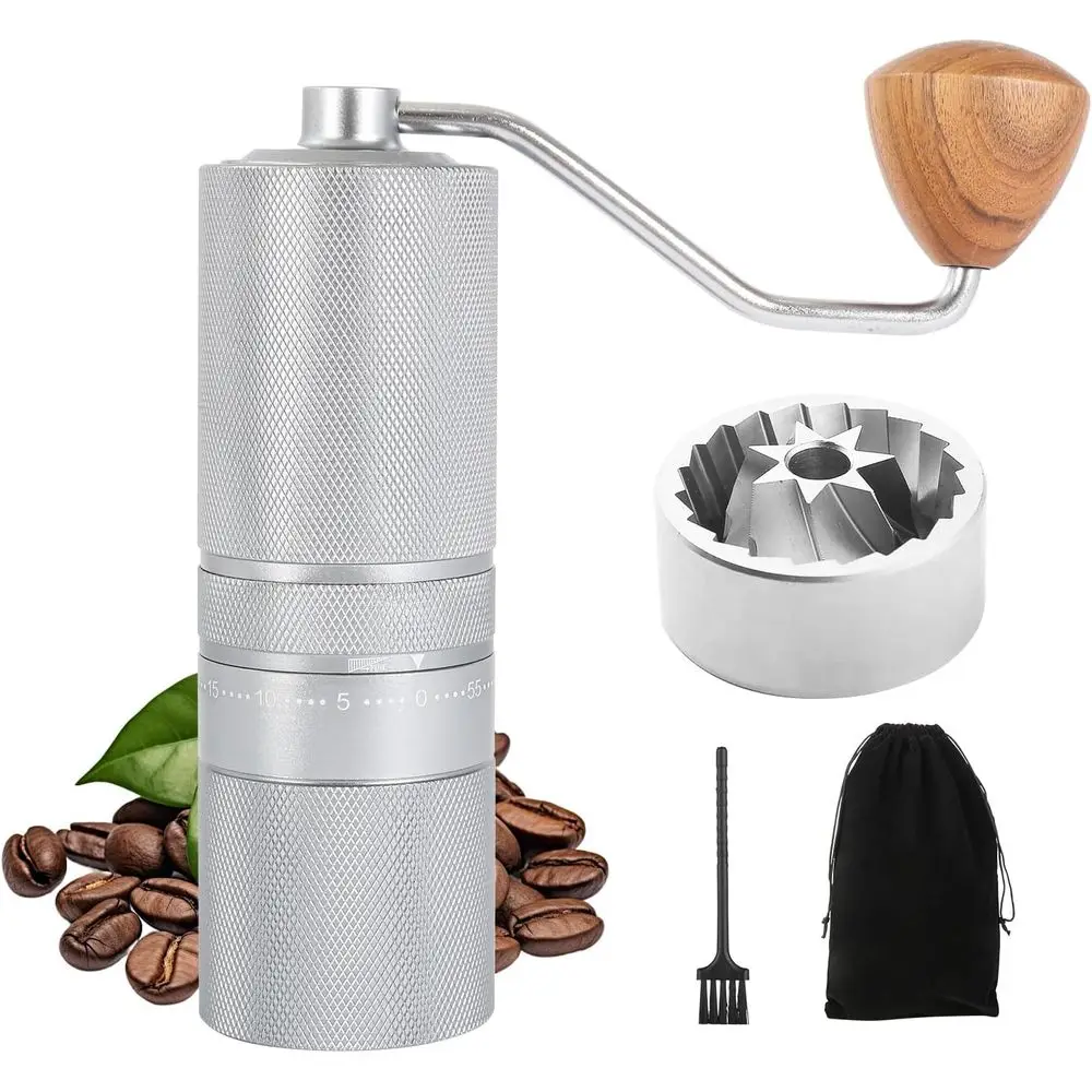 Ручная кофемолка из нержавеющей стали с ЧПУ, 60 регулировок степени помола, для капельного кофе, френч-пресса, портативная кофемолка
Ручная кофемолка из нержавеющей стали с ЧПУ, 60 регулировок степени помола, для капельного кофе, френч-пресса, портативная кофемолка