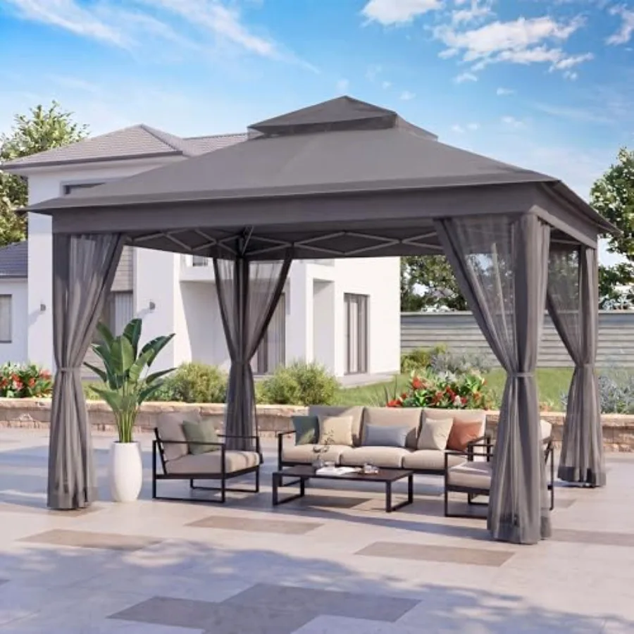 Pop Up Gazebo Mosquito Netting for Patio Backyard Party BBQ Deck, Grey Polyester with UV Protection, One-Push Instant Setup Adj
Pop Up Gazebo Mosquito Netting for Patio Backyard Party BBQ Deck, Grey Polyester with UV Protection, One-Push Instant Setup Adj