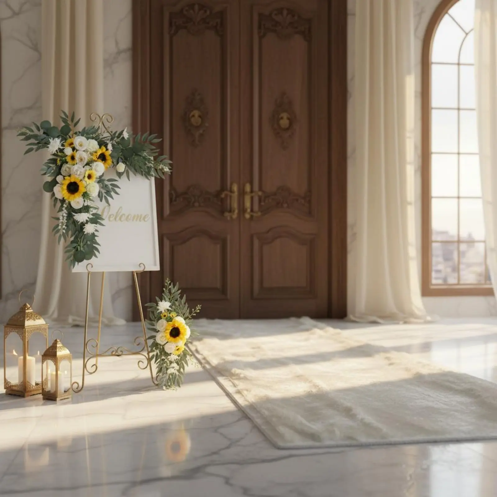 2 Pieces Wedding Arch Flower Set Verdant Greenery Solar Bloom Arch Swag Solar Bloom Floral Swag Set Romantic Ambiance
2 Pieces Wedding Arch Flower Set Verdant Greenery Solar Bloom Arch Swag Solar Bloom Floral Swag Set Romantic Ambiance