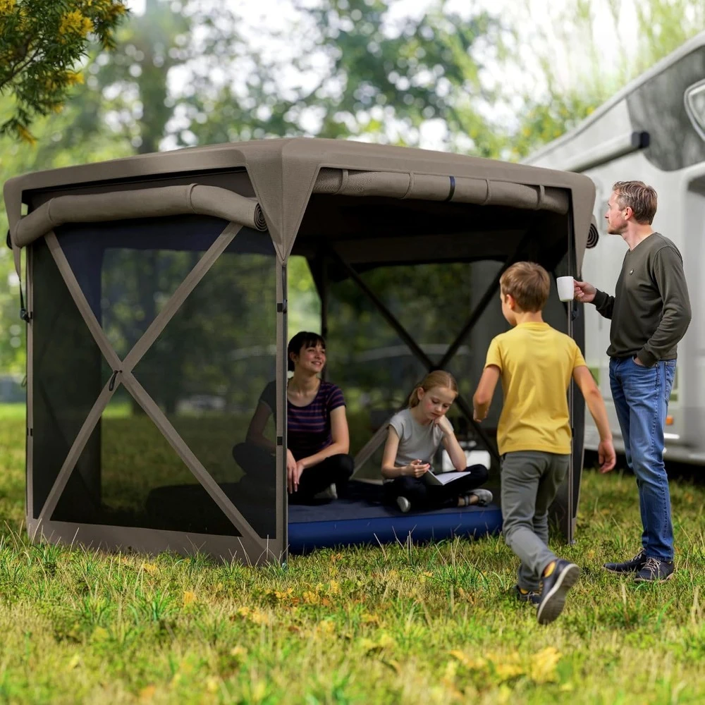 Pop Up Gazebo Screen Tent House, 11 x 11ft with UPF30+ Removable Roof Cover, 4 Roll-up Wind Panels and Carry Bag, Customized
Pop Up Gazebo Screen Tent House, 11 x 11ft with UPF30+ Removable Roof Cover, 4 Roll-up Wind Panels and Carry Bag, Customized