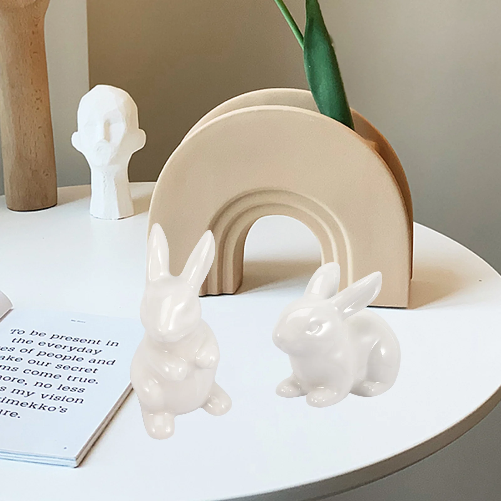2Pcs White Ceramic Rabbit Decoration Lovely Bunny Statuette for Home Office Interior Design Shelf Desk Accessory
2Pcs White Ceramic Rabbit Decoration Lovely Bunny Statuette for Home Office Interior Design Shelf Desk Accessory