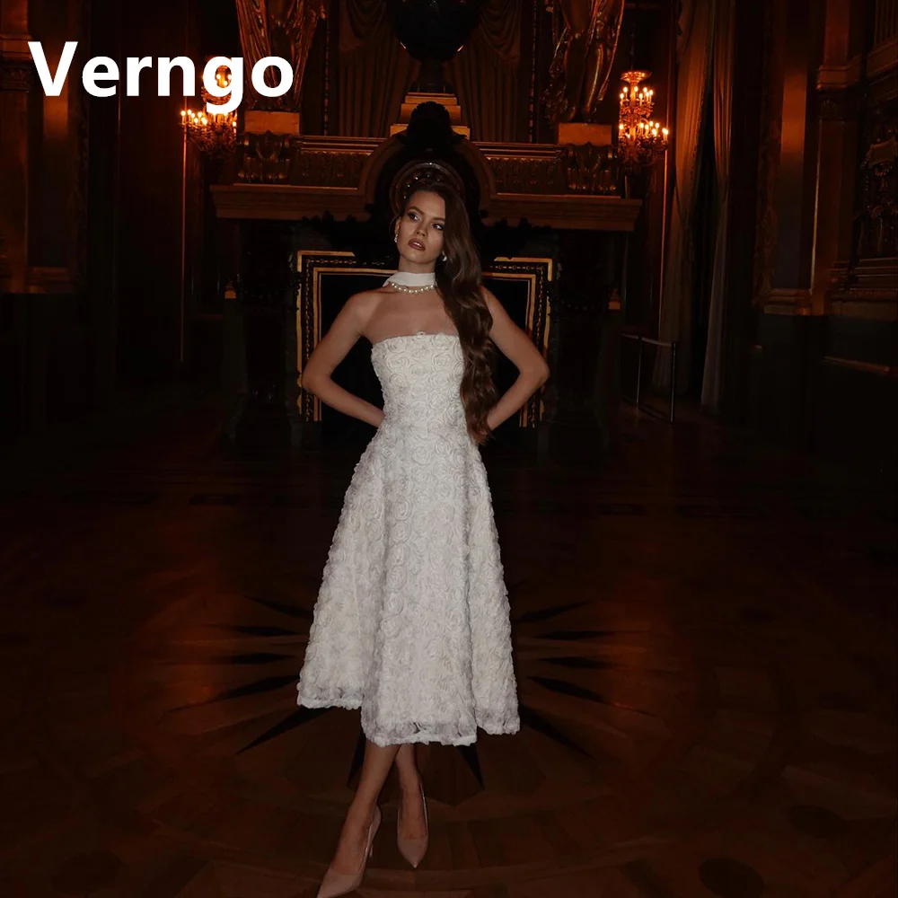 Verngo White 3D Flower Evening Dresses For Women Strapless A Line Prom Gowns Elegant Birthday Party Dress Sleeveless Formal Gown
Verngo White 3D Flower Evening Dresses For Women Strapless A Line Prom Gowns Elegant Birthday Party Dress Sleeveless Formal Gown