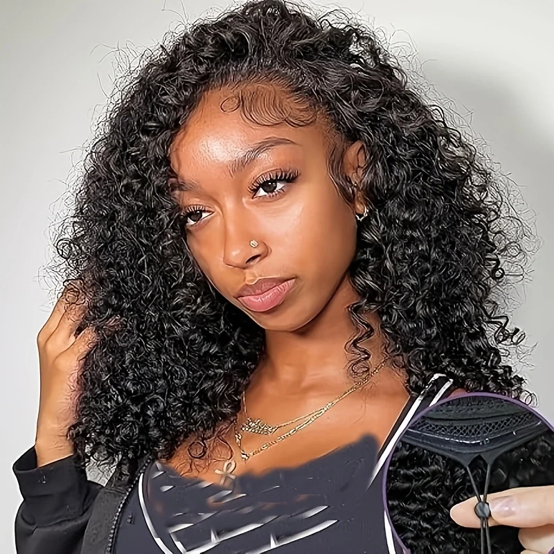 Brazilian Human Hair Half Wig 200 Density Glueless Clip-In Wig with Drawstring Headband Natural Kinky Curly Half Wigs for Women
Brazilian Human Hair Half Wig 200 Density Glueless Clip-In Wig with Drawstring Headband Natural Kinky Curly Half Wigs for Women