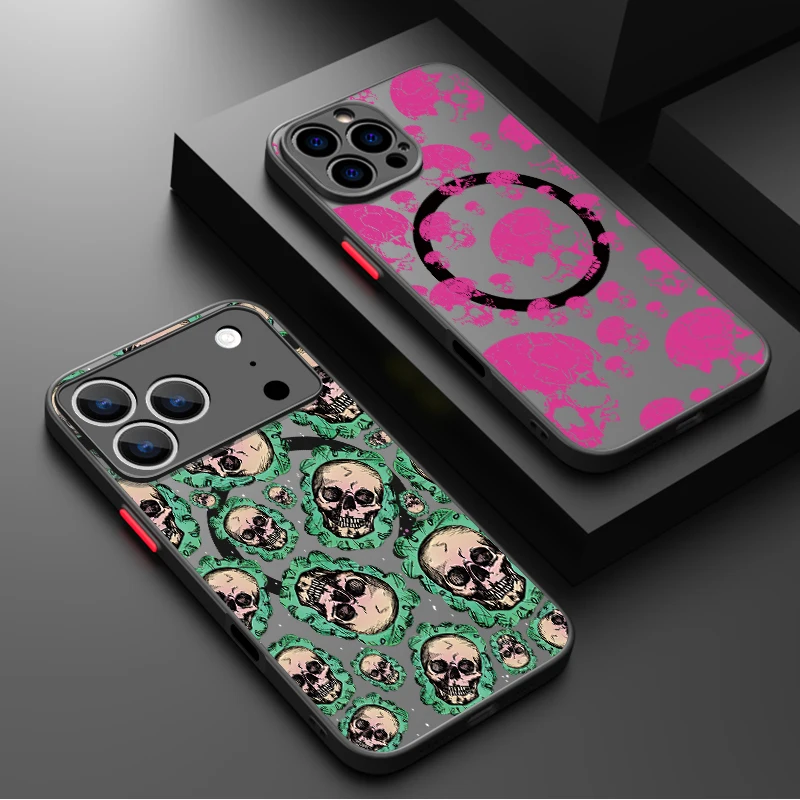 Magnetic Acrylic Phone Case For iPhone 17e 17 16 Pro Max 15 14 13 Pro Max 16e 11 For Magsafe Wireless Charge Skull Pattern Cover
Magnetic Acrylic Phone Case For iPhone 17e 17 16 Pro Max 15 14 13 Pro Max 16e 11 For Magsafe Wireless Charge Skull Pattern Cover