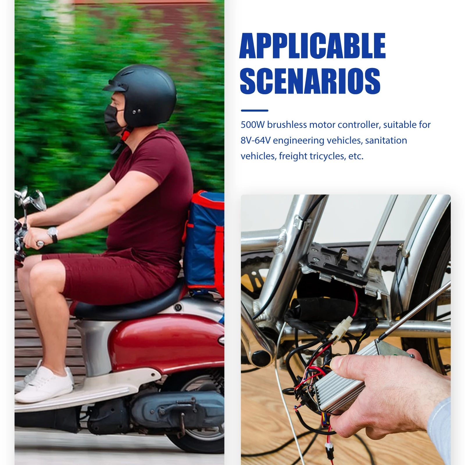 500W Electric Scooter Motor Brushless Controller 8V-64V High Grade Wire Speed Controller for Freight Tricycle E-Bike
500W Electric Scooter Motor Brushless Controller 8V-64V High Grade Wire Speed Controller for Freight Tricycle E-Bike