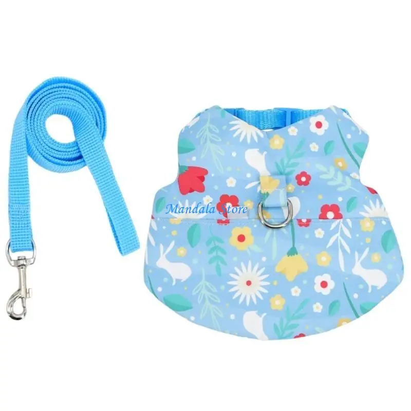 U2JC Reliability Chest Back Traction Rope Set for Rabbits Small Animals Outdoor Walking Harness with Flower Print for Rabbits
U2JC Reliability Chest Back Traction Rope Set for Rabbits Small Animals Outdoor Walking Harness with Flower Print for Rabbits