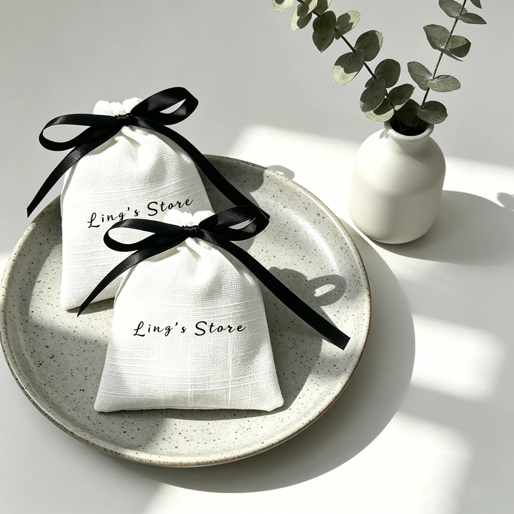 50Pcs Custom Print Logo White Bamboo Cotton Jewelry Drawstring Ribbon Bag Ring Earring Necklace Pendant Bracelet Watch Packaging
50Pcs Custom Print Logo White Bamboo Cotton Jewelry Drawstring Ribbon Bag Ring Earring Necklace Pendant Bracelet Watch Packaging