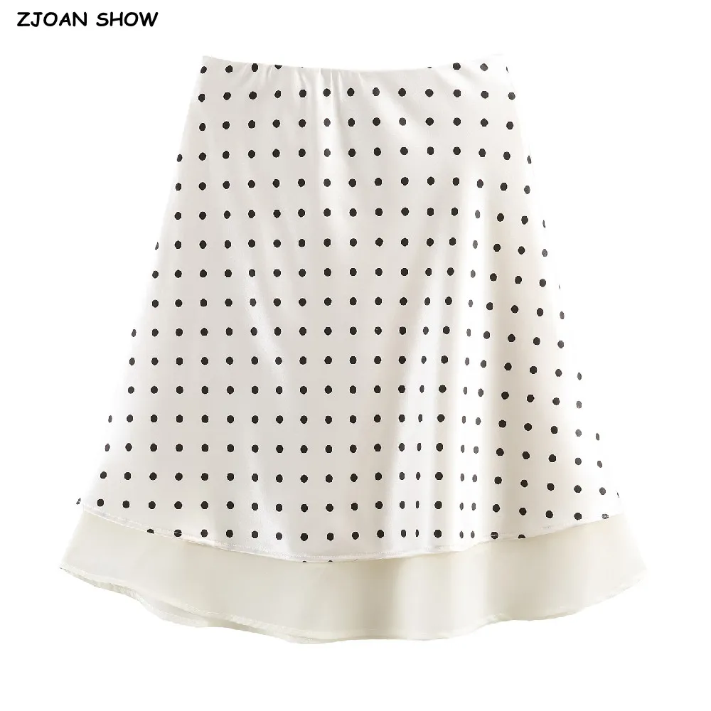 Spring Summer Women Elastic High Waist Polka Dot Bright Satin Skirt with Chiffon Longer Lining A-line Knee Length Skirts 4 color
Spring Summer Women Elastic High Waist Polka Dot Bright Satin Skirt with Chiffon Longer Lining A-line Knee Length Skirts 4 color