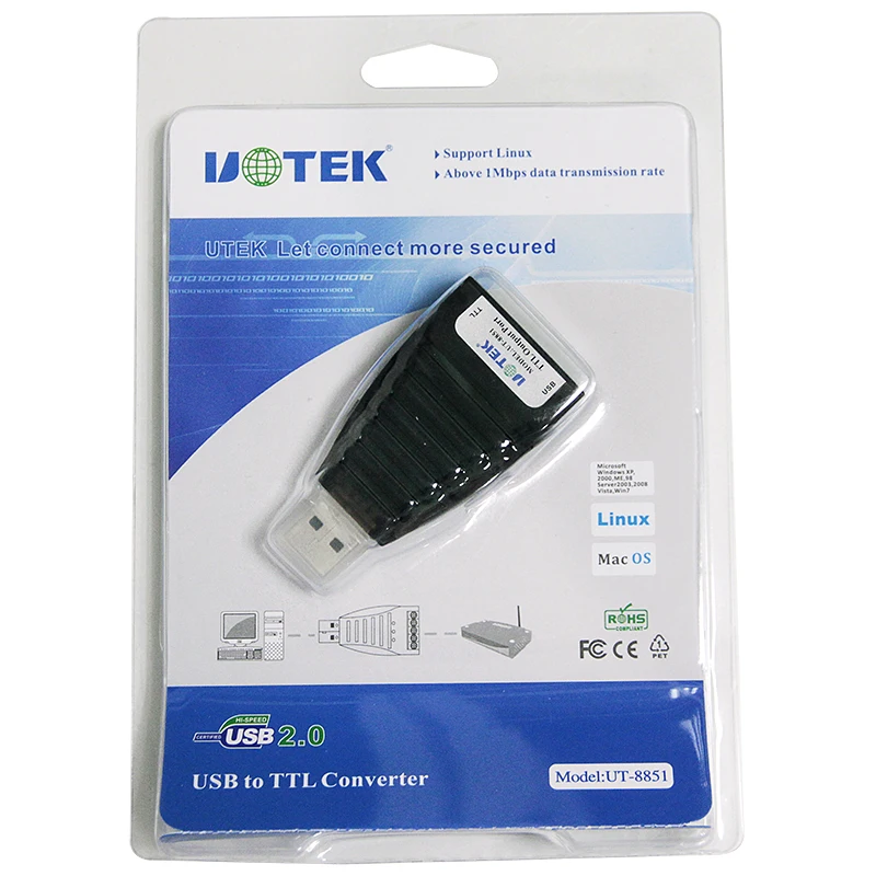 Лидер продаж, преобразователь USB в TTL, адаптер USB2.0, универсальный разъем уровня 5 В UT-8851
Лидер продаж, преобразователь USB в TTL, адаптер USB2.0, универсальный разъем уровня 5 В UT-8851