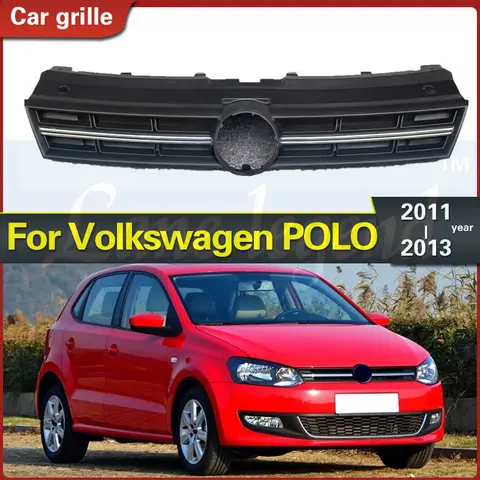Car Front Upper Grille Grill GTI Style Honeycomb Racing Grills for Volkswagen for VW for Polo 6R 2009-2014 Car Accessories