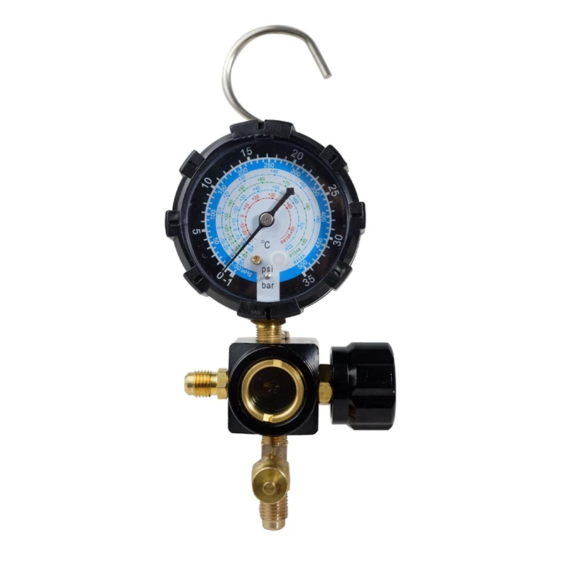 Pressure Gauge R410A R22 R404A Single Manifold Gauge With Control Valve For Air Condition Refrigerant Charging-A33K
Pressure Gauge R410A R22 R404A Single Manifold Gauge With Control Valve For Air Condition Refrigerant Charging-A33K