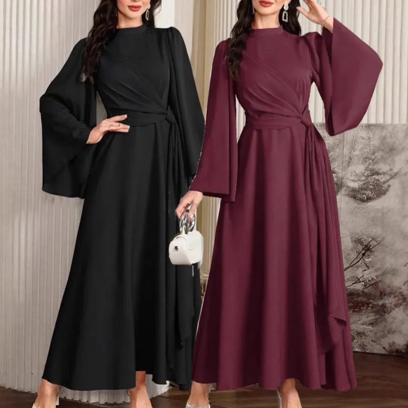 Women's Long-sleeved Solid-color Long Dress with Elegant Temperament 2025 New Long Dress
Women's Long-sleeved Solid-color Long Dress with Elegant Temperament 2025 New Long Dress