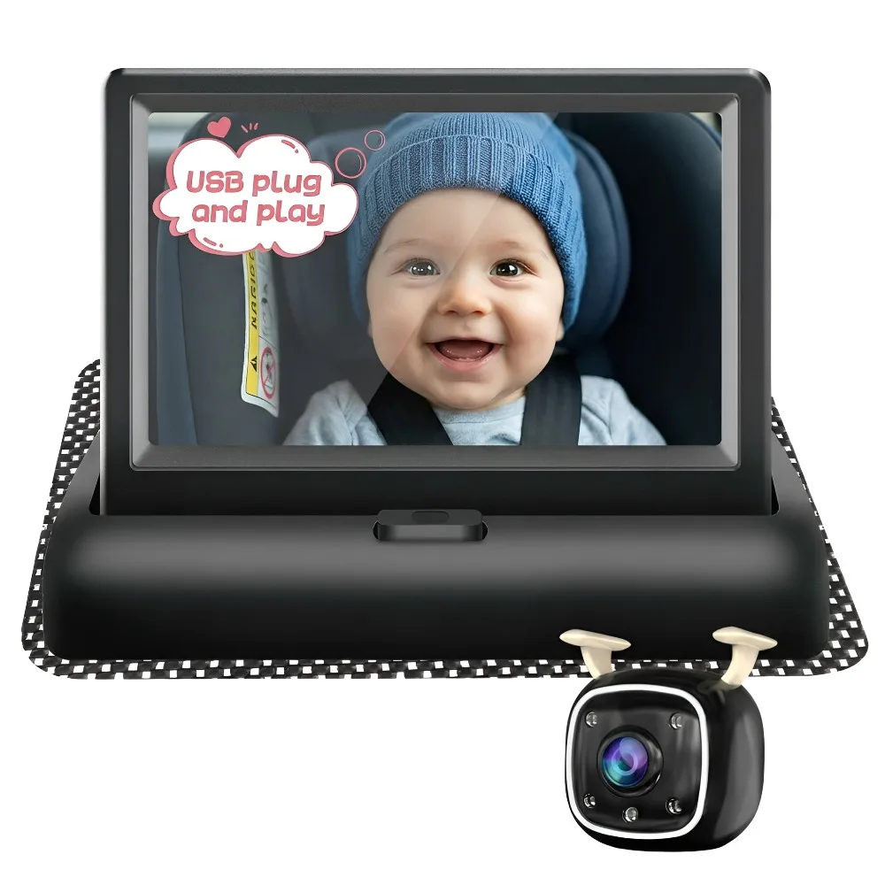 Baby Car Camera 4.3" Monitor USB Powered 1080P HD Rear Facing Infant Safety Seat Camera 150° Wide Angle Night Vision Plug and Play Easy Install Portable Back Seat Baby Monitor for SUV Sedan Minivan
Baby Car Camera 4.3" Monitor USB Powered 1080P HD Rear Facing Infant Safety Seat Camera 150° Wide Angle Night Vision Plug and Play Easy Install Portable Back Seat Baby Monitor for SUV Sedan Minivan