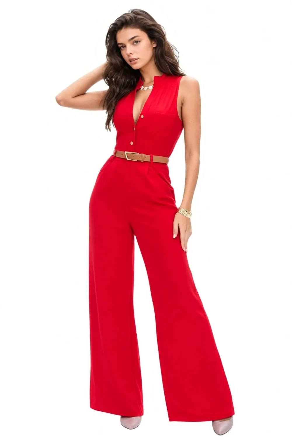 Jumpsuits for Women Dressy V Neck Short Sleeve Wide Leg Rompers Business Casual One Piece Outfits
Jumpsuits for Women Dressy V Neck Short Sleeve Wide Leg Rompers Business Casual One Piece Outfits