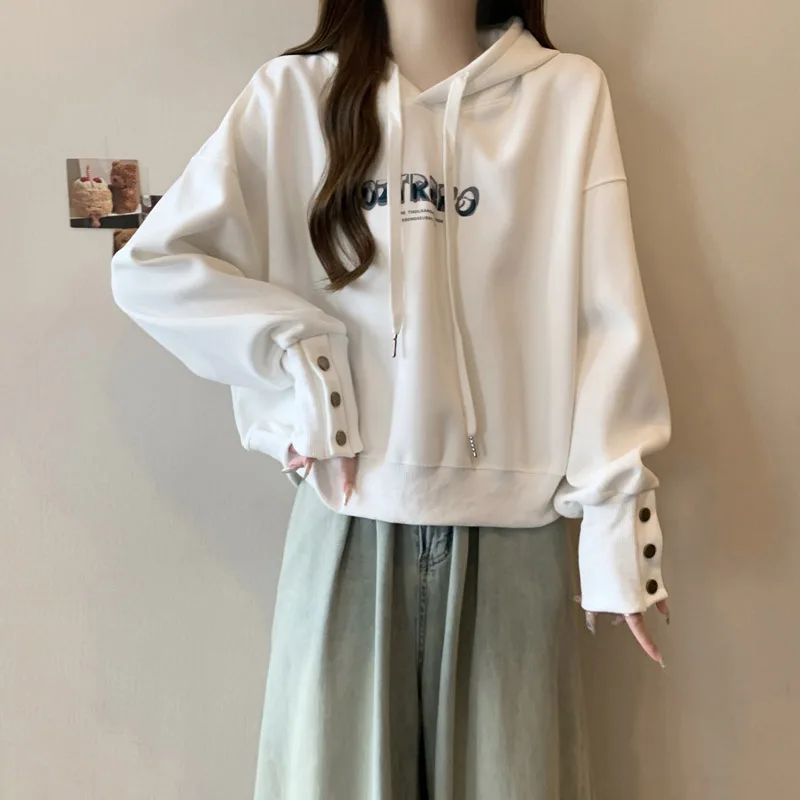 Loose Fit Women's Hoodie Short Thin Long Sleeve Spring Autumn New Style Korean Version Fashion Brand Outerwear Sweatshirt
Loose Fit Women's Hoodie Short Thin Long Sleeve Spring Autumn New Style Korean Version Fashion Brand Outerwear Sweatshirt