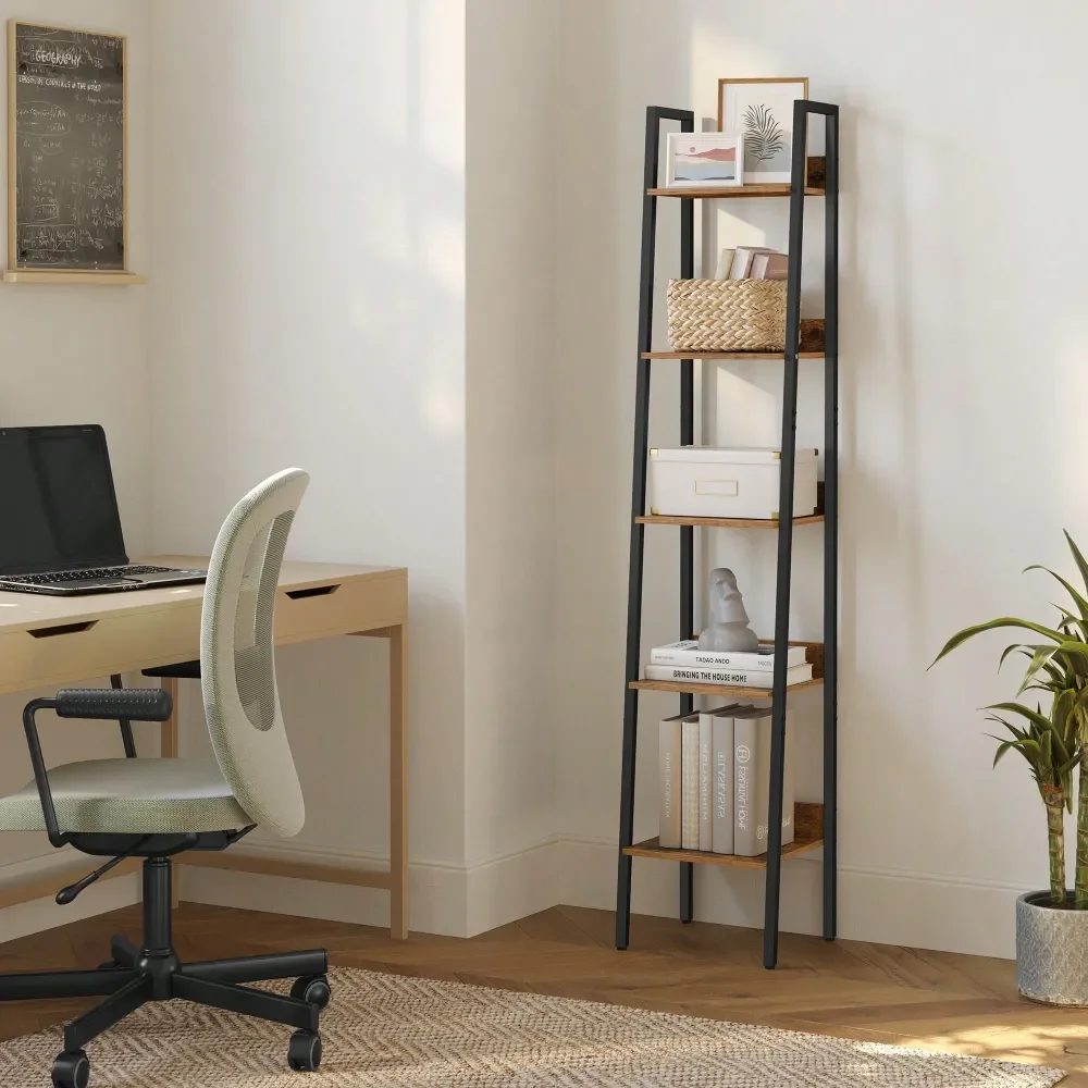 Bookshelf, 5Tier Narrow Bookcase, Ladder Shelf For Home Office, Living Room, Bedroom, Kitchen
Bookshelf, 5Tier Narrow Bookcase, Ladder Shelf For Home Office, Living Room, Bedroom, Kitchen