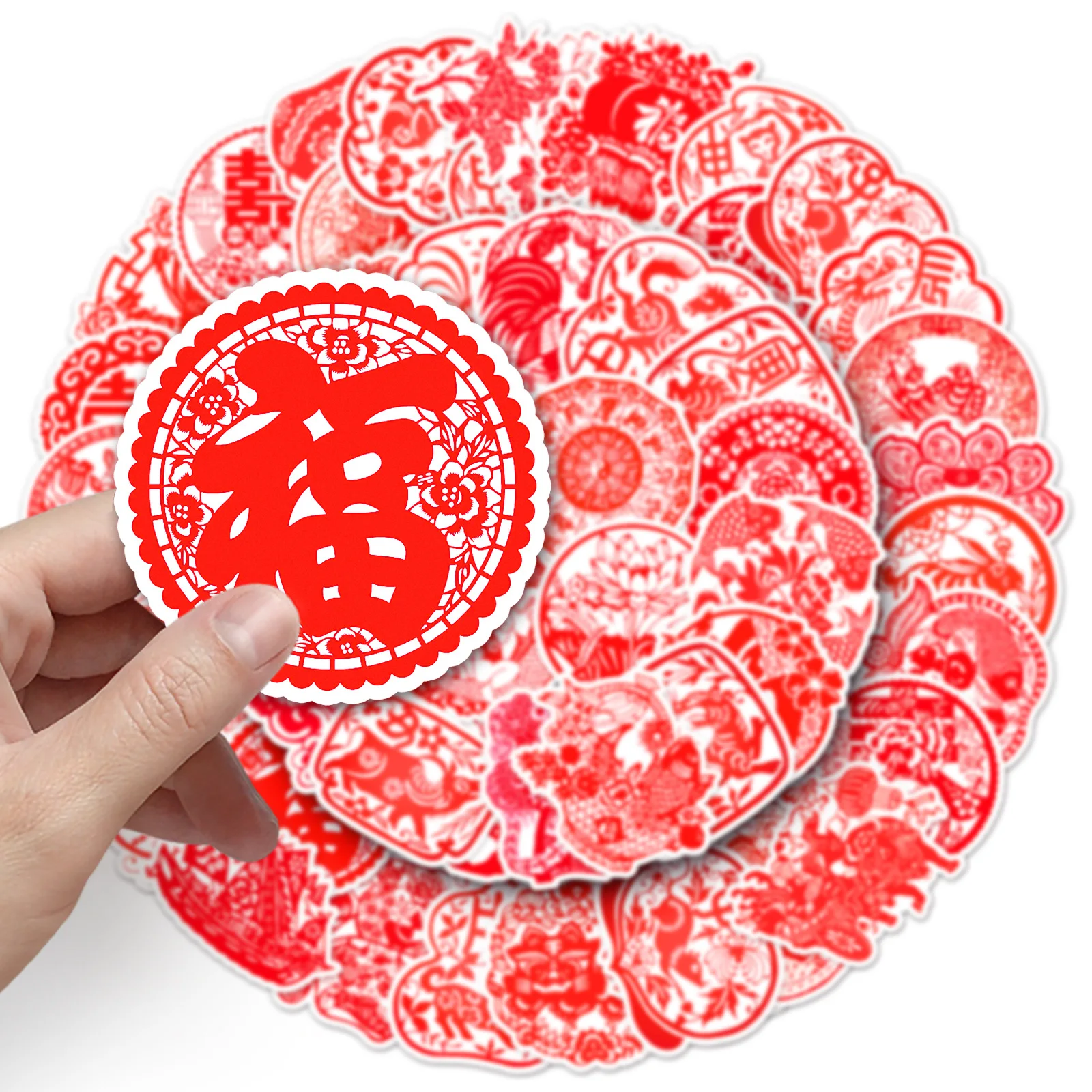 10/50PCS Red Paper Cuttings Art Stickers Animal Graffiti Decals Chinese Style DIY Decoration Laptop Guitar Car Bike Kids Toys
10/50PCS Red Paper Cuttings Art Stickers Animal Graffiti Decals Chinese Style DIY Decoration Laptop Guitar Car Bike Kids Toys