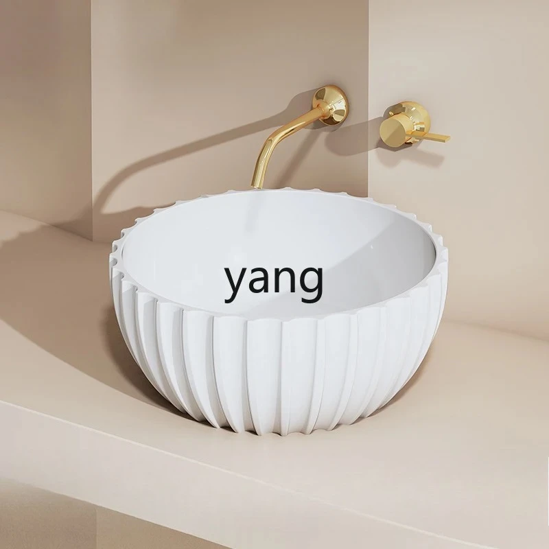 LTT artificial stone platform basin hand washing household hotel vertical stripe round bathroom balcony basin
LTT artificial stone platform basin hand washing household hotel vertical stripe round bathroom balcony basin