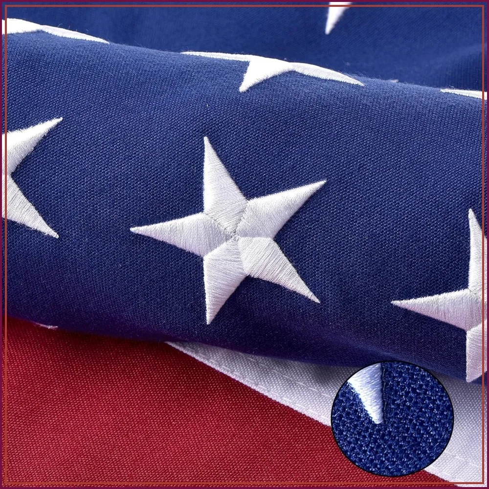 American Flag for Outside 6x10 FT Large, Heavy Duty Spun Polyester, TearProof Waterproof, All Weather High Wind USA Flag with Embroidered Stars, Sewn Stripes, Brass Grommets
American Flag for Outside 6x10 FT Large, Heavy Duty Spun Polyester, TearProof Waterproof, All Weather High Wind USA Flag with Embroidered Stars, Sewn Stripes, Brass Grommets