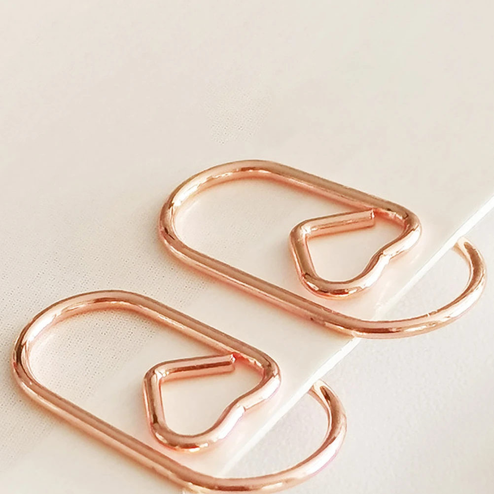 200 Pcs Metal Paper Clips Heart Shaped Document Organizer Office Supplies Rose Gold Mini Binder For Desk Study
200 Pcs Metal Paper Clips Heart Shaped Document Organizer Office Supplies Rose Gold Mini Binder For Desk Study