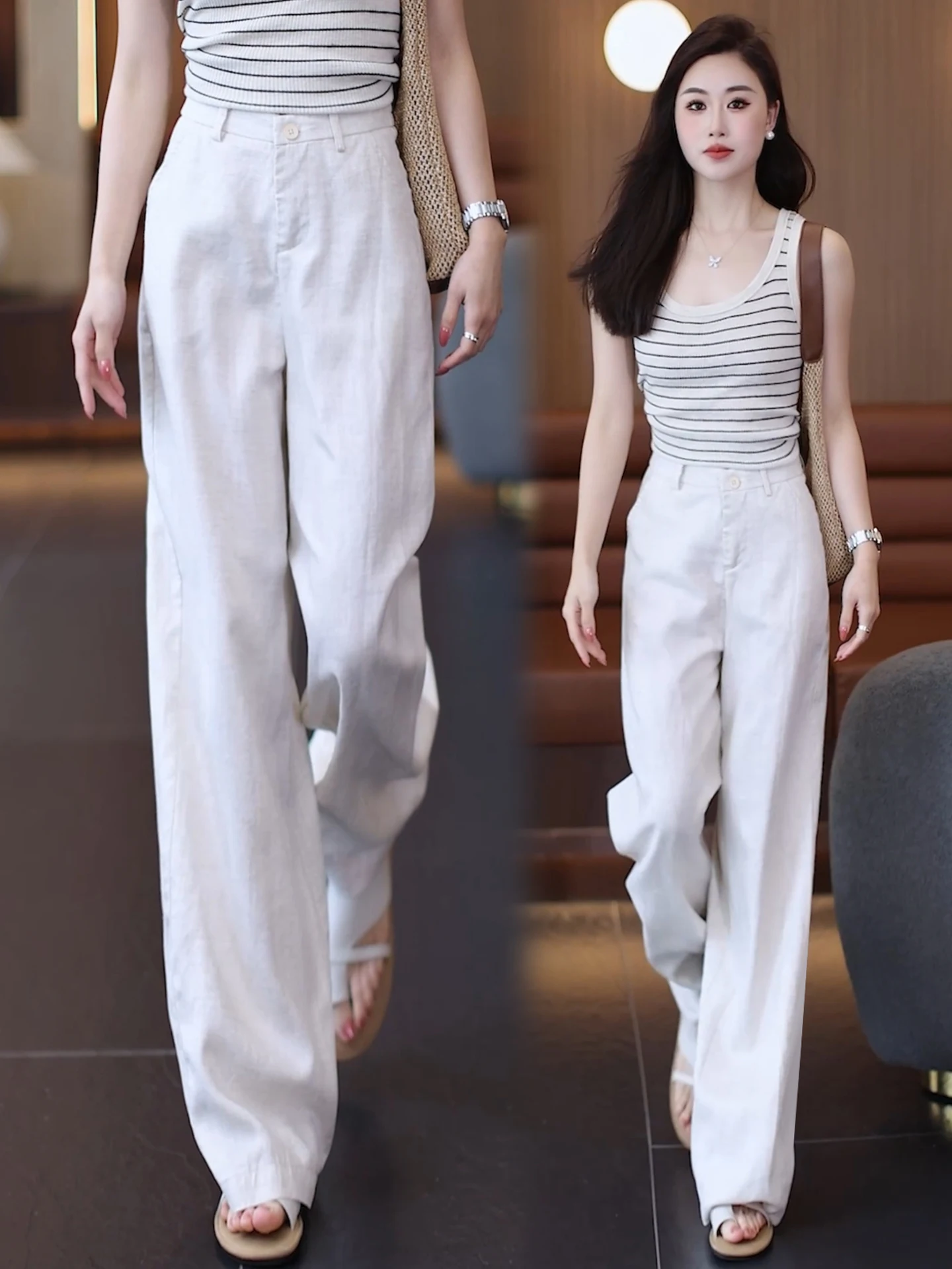 Summer Thin High Waist Casual Wide Leg Pants Women's Linen Loose Fit Comfortable Breathable Sun Protection Cool Feeling
Summer Thin High Waist Casual Wide Leg Pants Women's Linen Loose Fit Comfortable Breathable Sun Protection Cool Feeling