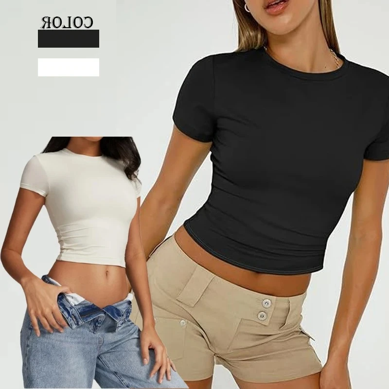 Summer Women's Pullover t-shirt Spice Girls Outwear Slim Top Fashion Round Neck Premium Sense Women's Clothing
Summer Women's Pullover t-shirt Spice Girls Outwear Slim Top Fashion Round Neck Premium Sense Women's Clothing
