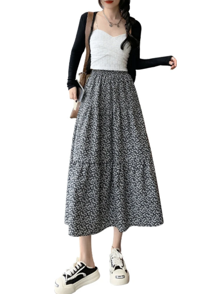 Retro Floral Patchwork Cake Skirt 2024 New Slimming Loose Contrasting A-line Large Hem Skirt Vintage Lazy Black Mid Length Skirt
Retro Floral Patchwork Cake Skirt 2024 New Slimming Loose Contrasting A-line Large Hem Skirt Vintage Lazy Black Mid Length Skirt