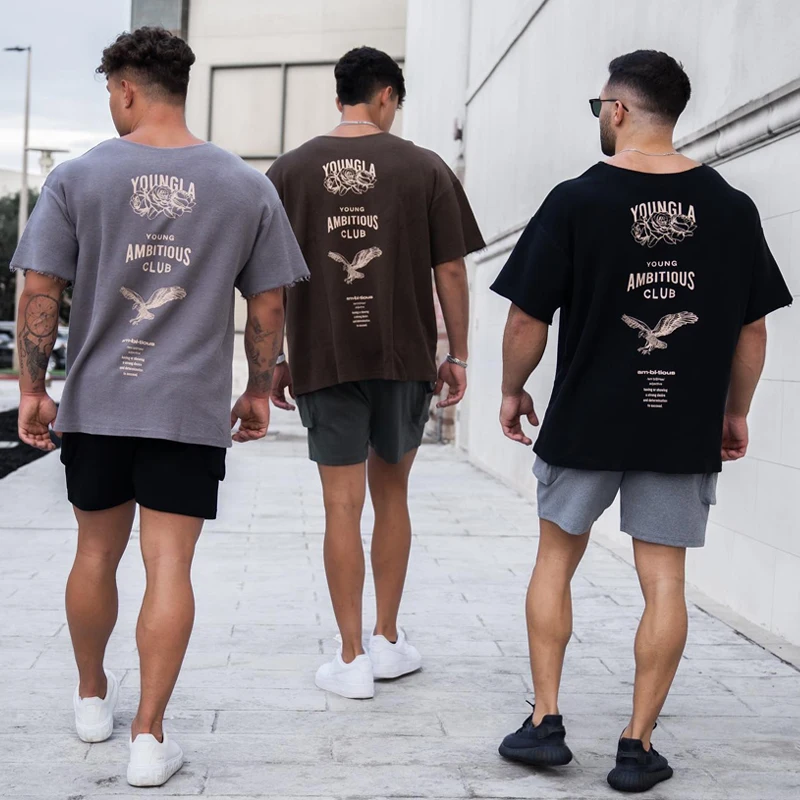 Summer New Men Oversized T-Shirt Cotton printing Round Neck Loose Sports Fitness Short Sleeve Gym Running Training Clothes male
Summer New Men Oversized T-Shirt Cotton printing Round Neck Loose Sports Fitness Short Sleeve Gym Running Training Clothes male