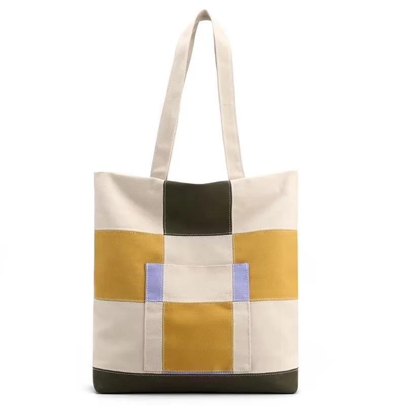 Canvas Women's Bag Colorful Large Tote Fashion Stitching Pattern Lady Cloth Shoulder Handbag
Canvas Women's Bag Colorful Large Tote Fashion Stitching Pattern Lady Cloth Shoulder Handbag