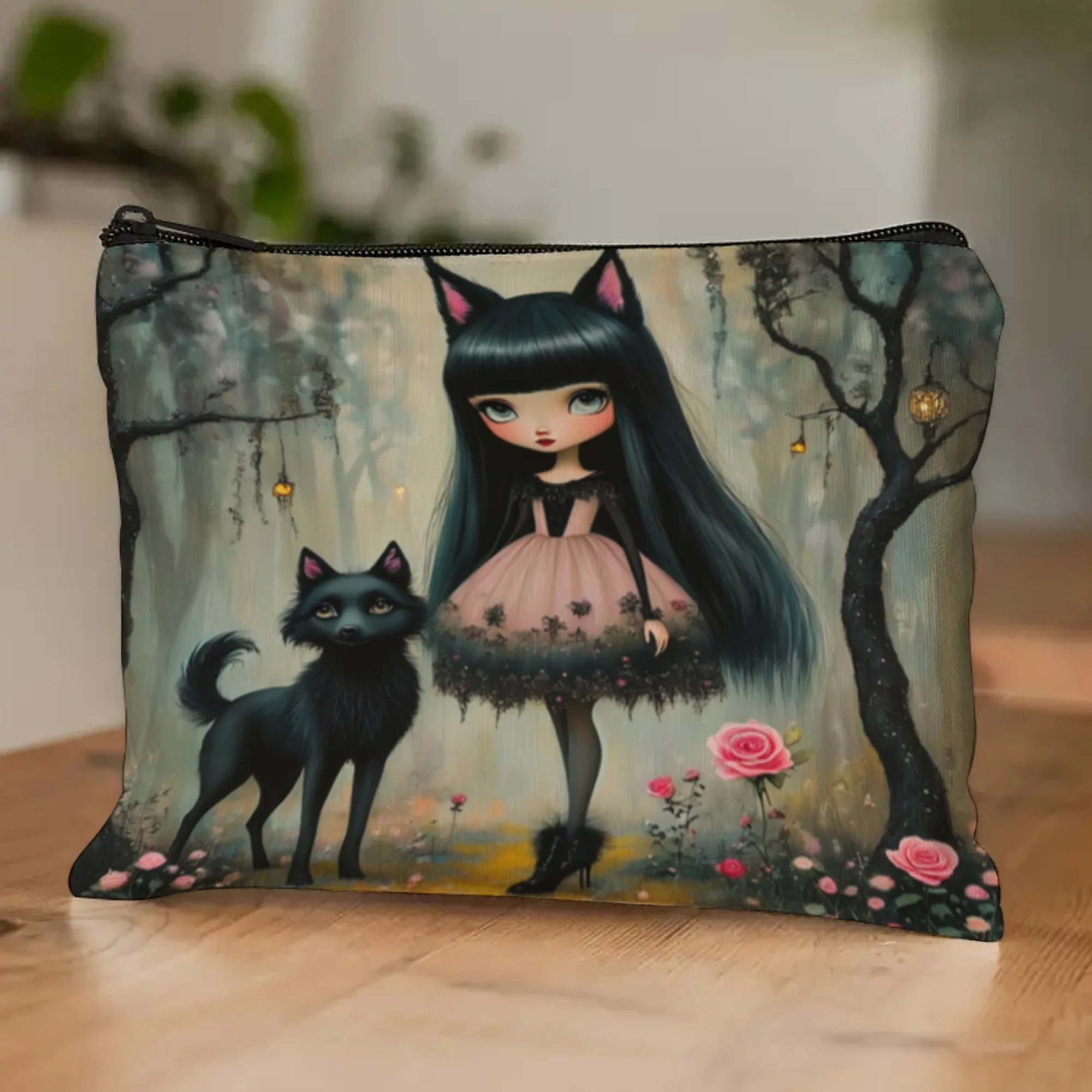 Halloween Forest Cat Ear Girl Pattern Women's Cosmetic Bag Zipper Travel Makeup Organizer Storage Bag Coin Bag Party Gift
Halloween Forest Cat Ear Girl Pattern Women's Cosmetic Bag Zipper Travel Makeup Organizer Storage Bag Coin Bag Party Gift