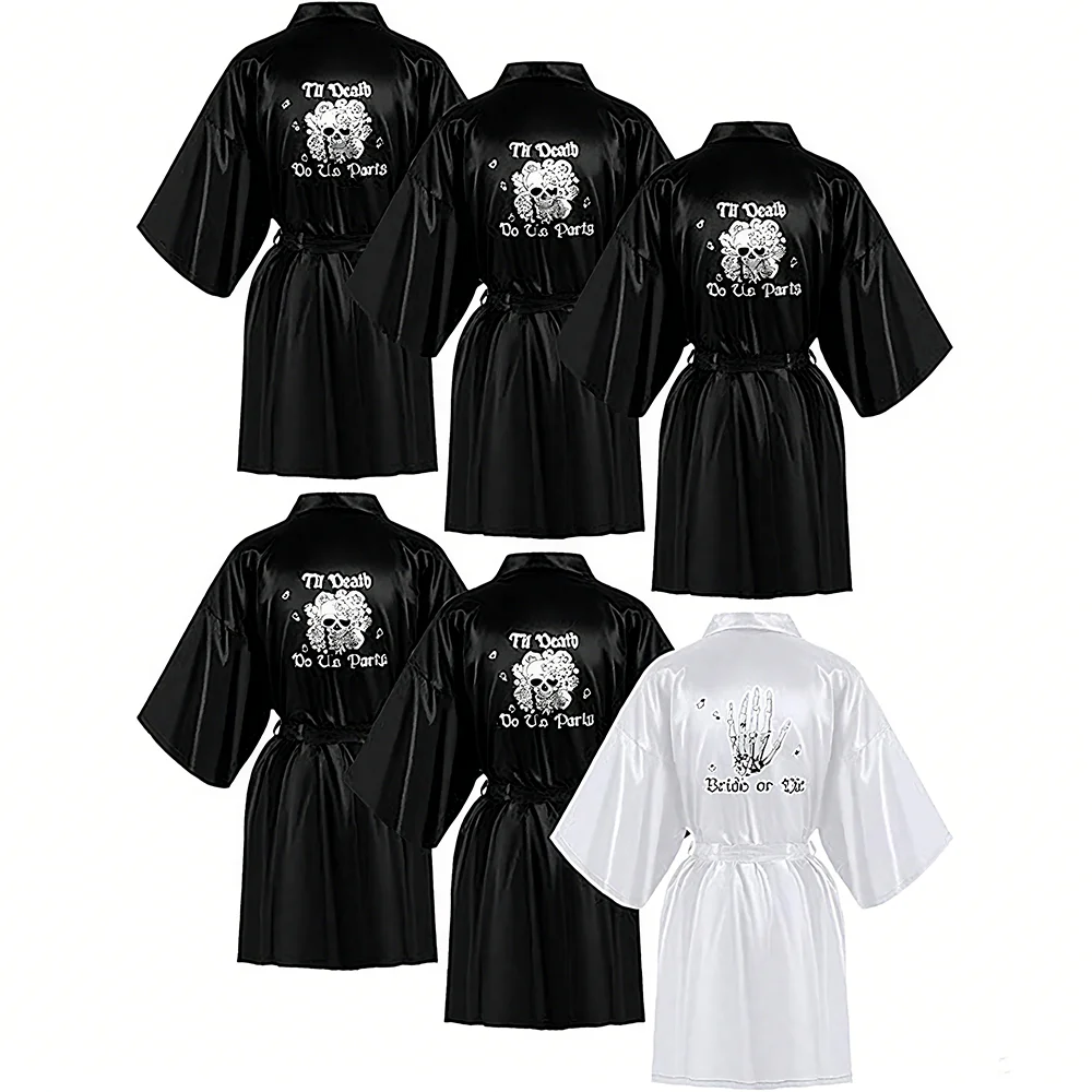 Bridesmaids Till Death Do Us Bride or Die Bachelorette Robes Black White Bridal Shower Gothic Halloween Wedding Decor Spa Party
Bridesmaids Till Death Do Us Bride or Die Bachelorette Robes Black White Bridal Shower Gothic Halloween Wedding Decor Spa Party
