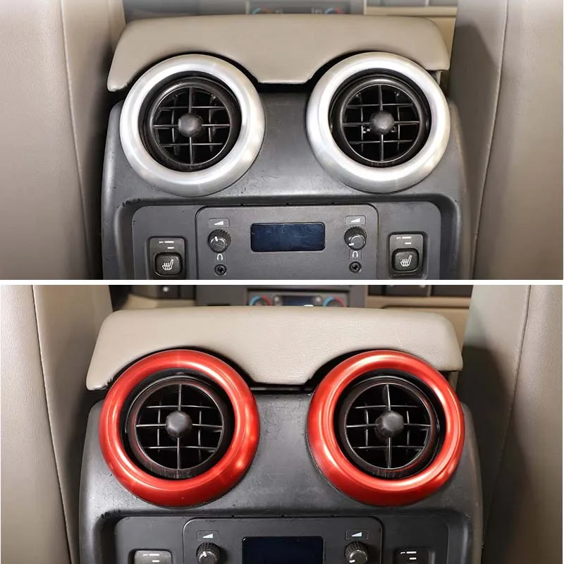For Hummer H2 2003-2007 Center Armrest Box Rear Air Outlet Vent Ring Cover ABS Sliver/Red Trim ring Decorative Sticker
For Hummer H2 2003-2007 Center Armrest Box Rear Air Outlet Vent Ring Cover ABS Sliver/Red Trim ring Decorative Sticker