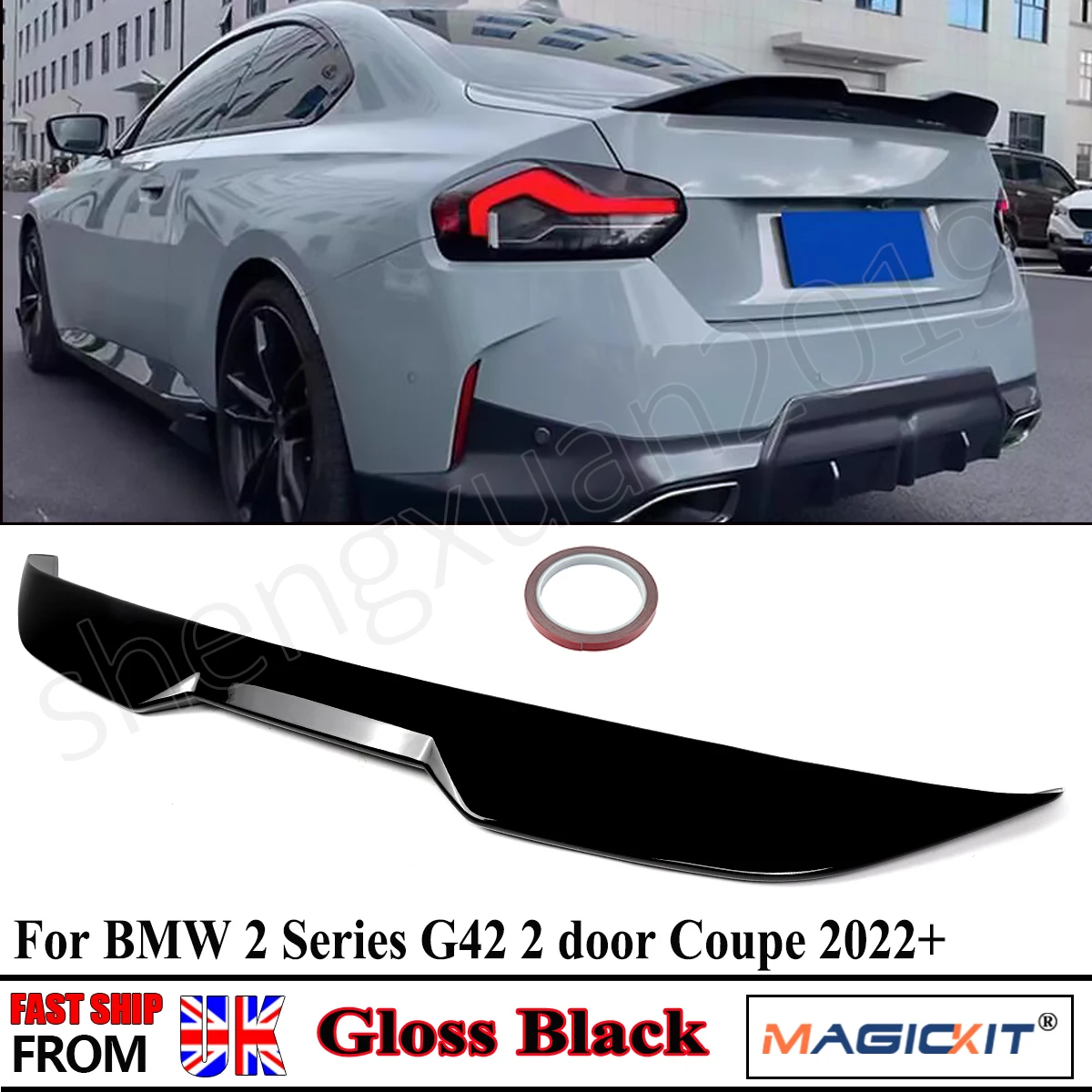 For BMW G42 220i M240i 2022 2023 2024 M Performance Style Rear Trunk Spoiler Wing Lip Gloss Black Accessories Double Side Tape
For BMW G42 220i M240i 2022 2023 2024 M Performance Style Rear Trunk Spoiler Wing Lip Gloss Black Accessories Double Side Tape