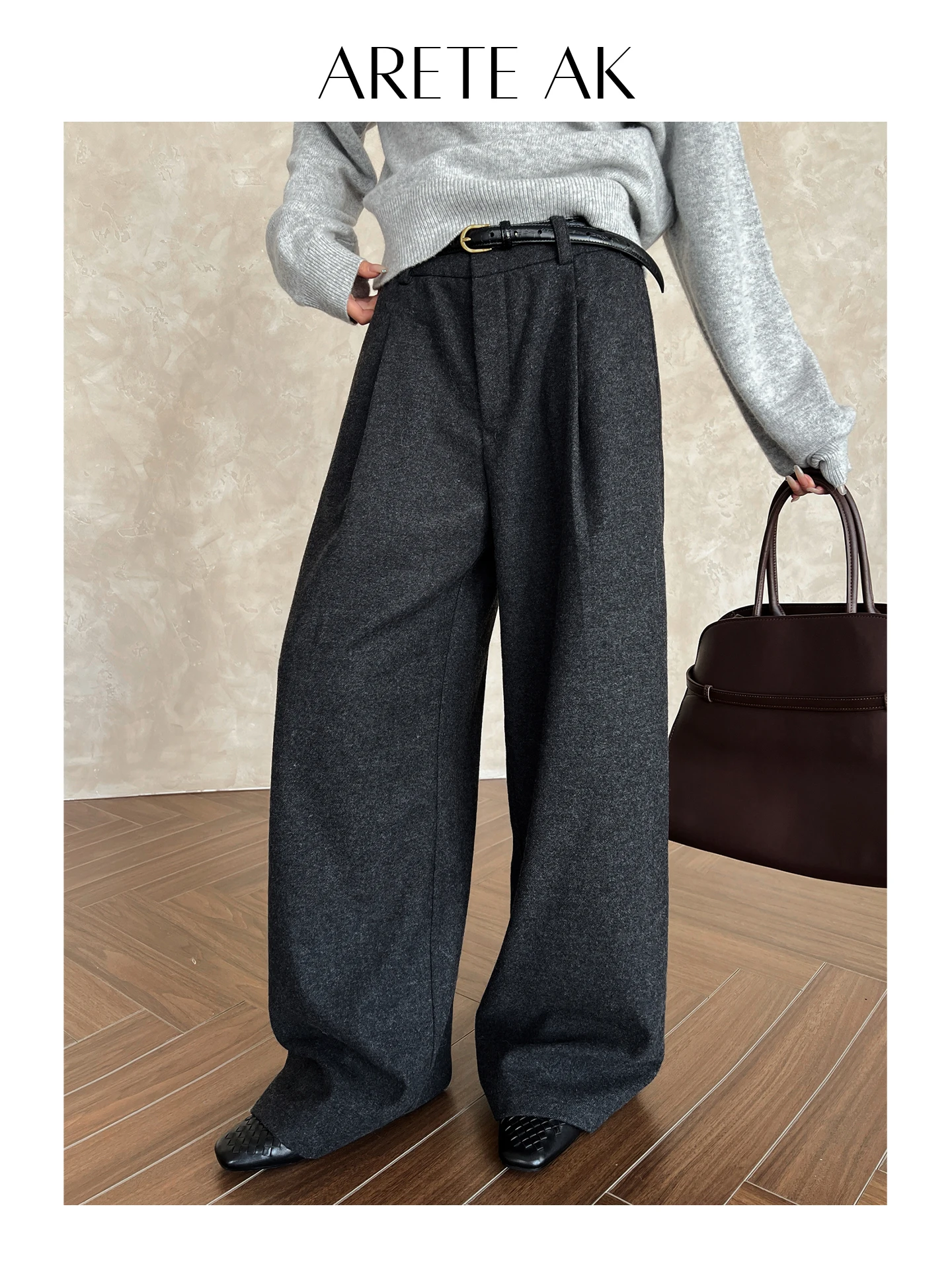 ARETEAK Wool Blend Wide Leg Pants Belted Casual Straight Leg Trousers Lightweight Maturi Sle High Waist Zipper Ladies
ARETEAK Wool Blend Wide Leg Pants Belted Casual Straight Leg Trousers Lightweight Maturi Sle High Waist Zipper Ladies