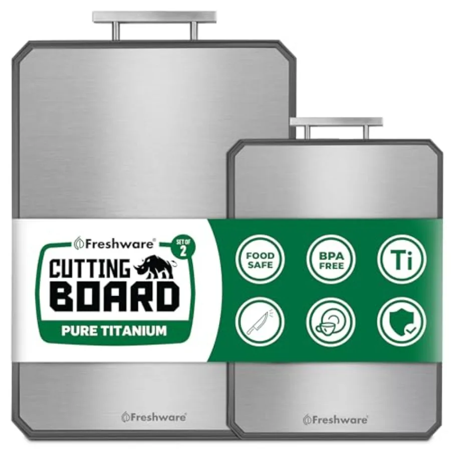 Titanium Cutting Board for Kitchen Set of 2 Double Sided Cutting Boards Pure Titanium/PP Chopping Board with Juice Grooves Dish
Titanium Cutting Board for Kitchen Set of 2 Double Sided Cutting Boards Pure Titanium/PP Chopping Board with Juice Grooves Dish