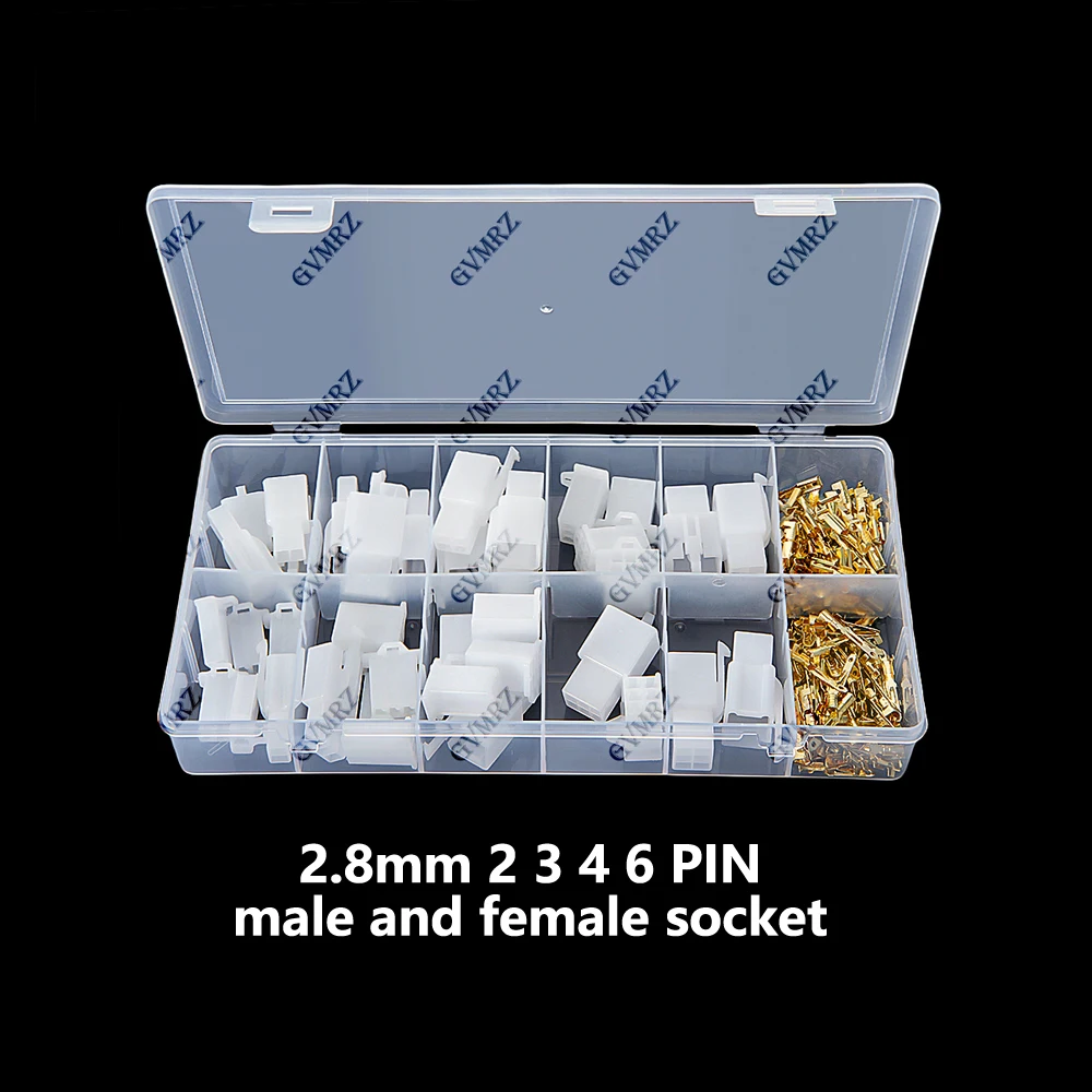 200PCS 2.8mm 2 3 4 6 PIN male and female socket plug and pin crimping terminal combination kit box of car wire connector kit
200PCS 2.8mm 2 3 4 6 PIN male and female socket plug and pin crimping terminal combination kit box of car wire connector kit